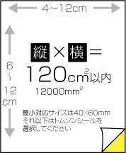 透明テトロン・シール印刷120㎠以内
